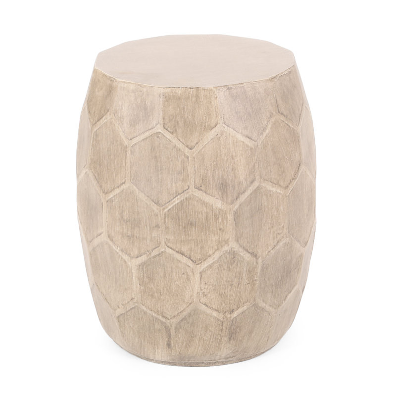 Table d'appoint d'extérieur en béton léger Style. Finition naturelle, solide et attrayante. 15,31 po x 18,22 po Prêt à infuser une table de style bohémien, Chic. Apparence, construction. Pas d'assemblage,