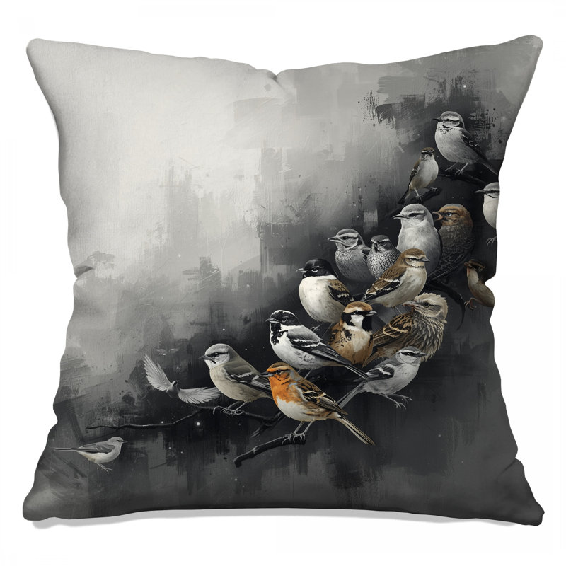 Ensemble de coussins décoratifs à double face Group of Small Birds, 16 x 16 inches