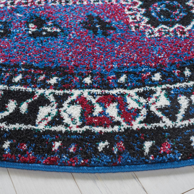 Tapis mauve / noir Drummans Southwestern, Rond 6 pi 7 po