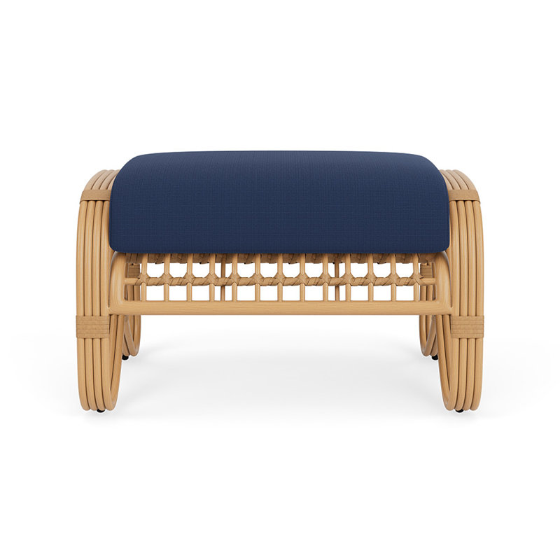 Riviera Outdoor Ottoman Patio Ottoman, Beach Navy