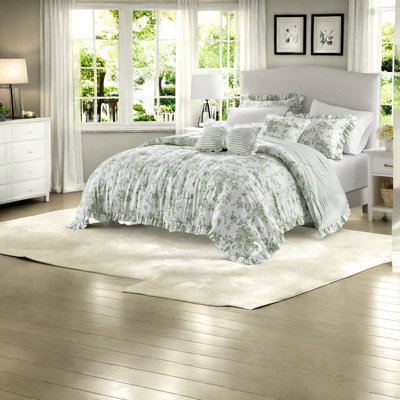 Modern Floral Bedding Sets, Polyester Full Queen Comforter for Home