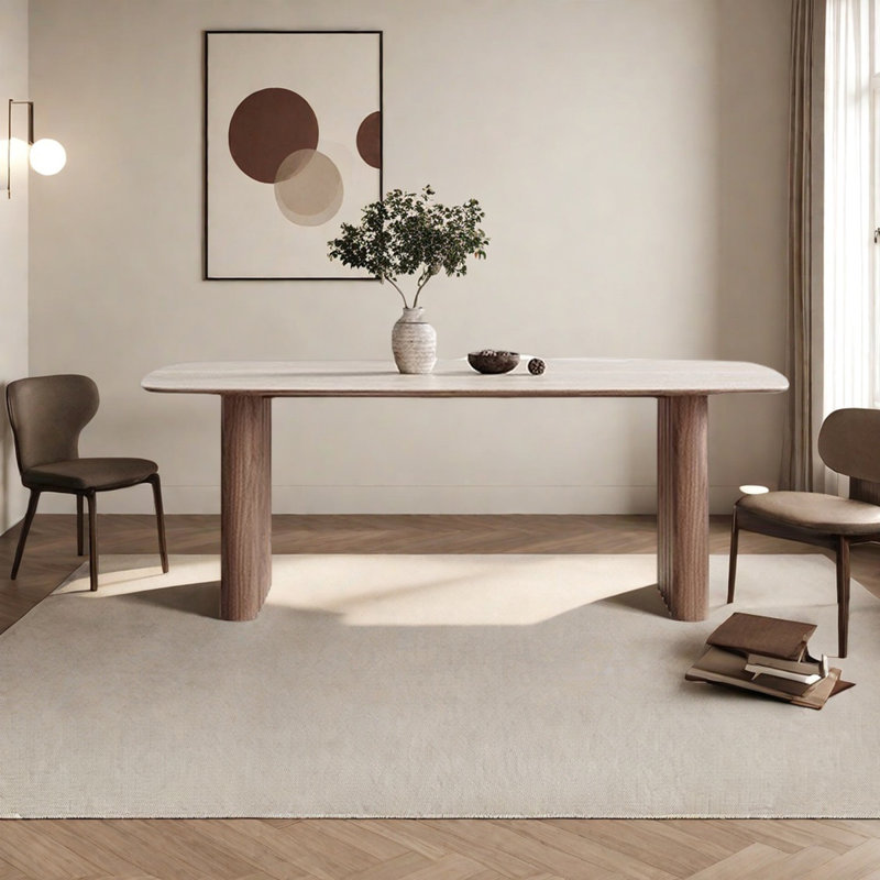 Table de salle à manger Mid-Century, H 29,5 po x L 70,9 po x l 35,4 po
