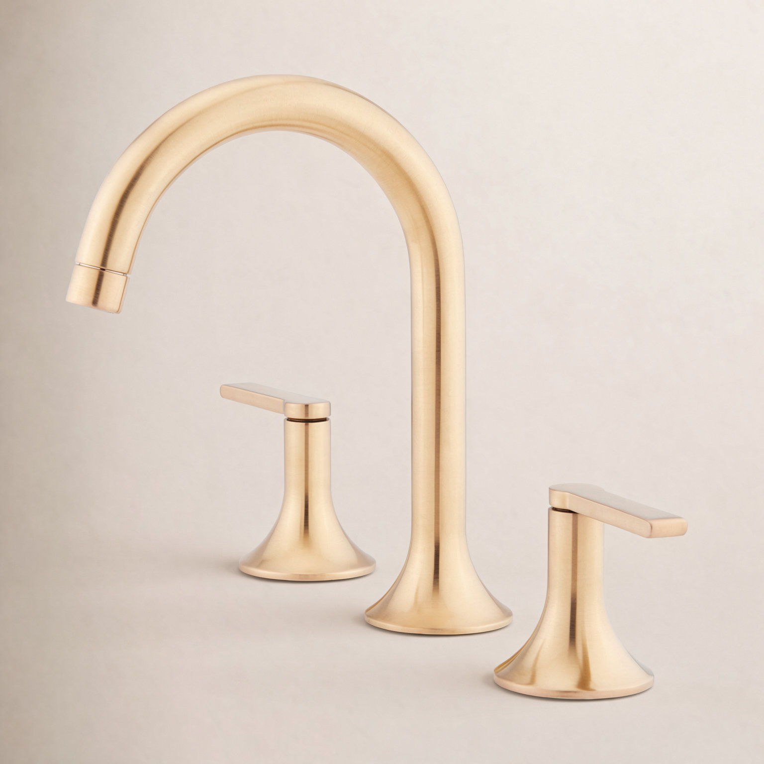 Lentz Widespread Bathroom Faucet, Brushed Gold, Lever Handle