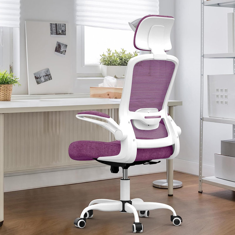 Chaise de bureau Lashey, Orchidée