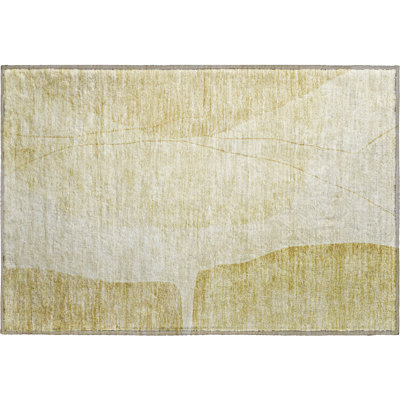 Premium Machine Washable Prisco Gold Rug