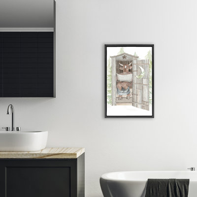 Daily Moo Outhouse Reading Floating Frame, design by Cindy Jacobs