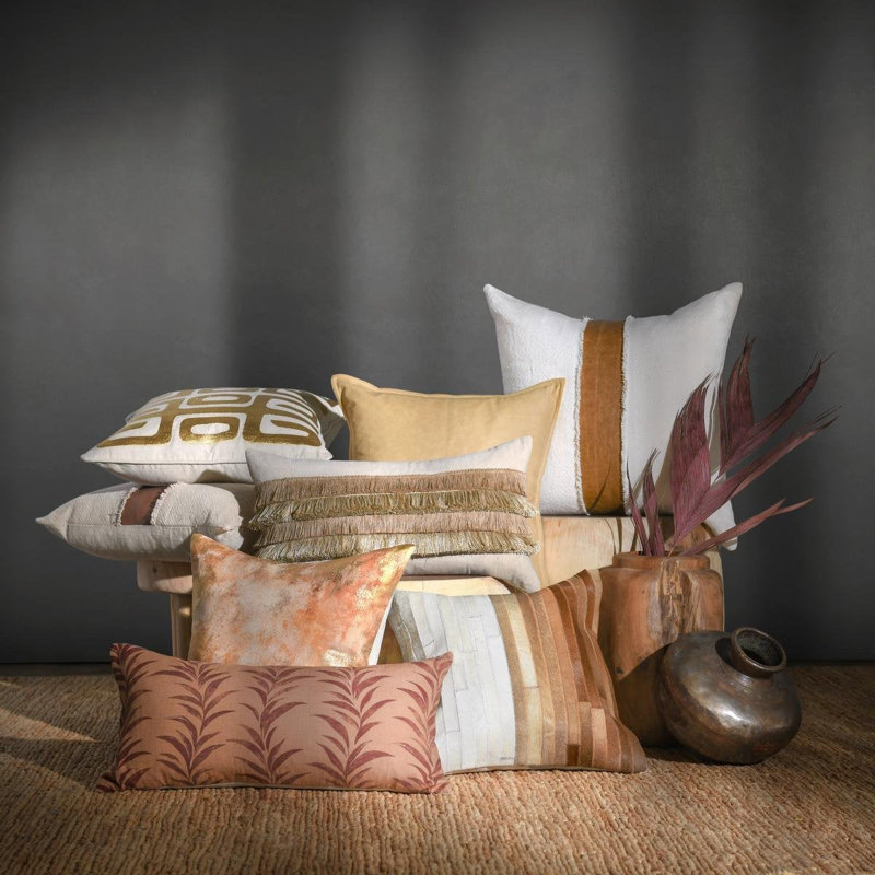 Meru Striped Hair On Hide Throw Pillow
