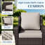 Chaises de patio en osier pour 2 personnes avec table d'appoint et coussins beiges-188797204