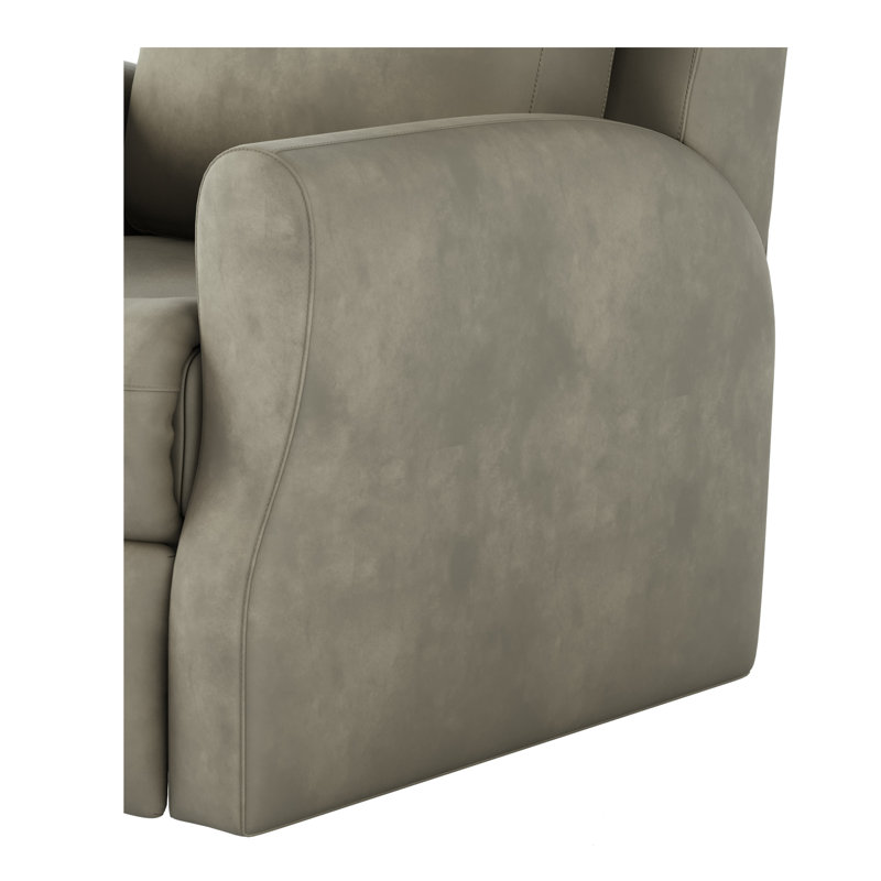 Fame Leather Recliner,  Gray Fresca Cobblestone, Rocker