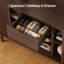  Armoire de cuisine avec portes Tambour coulissantes et tablettes réglables Leathia, buffet avec pieds en bois d'hévéa-272348276
