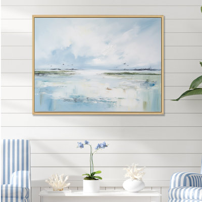 Doux couleur plage horizon - plage et océan art mural salon