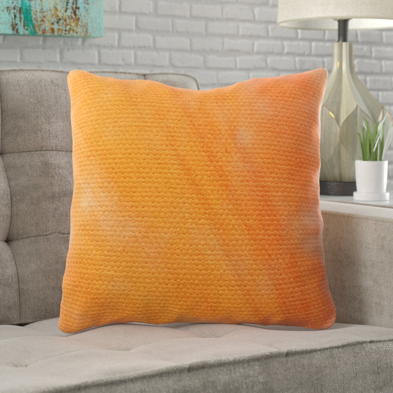  Coussin en papier, Orange, Microsuède, Intérieur
