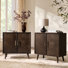 Armoire décorative en bois massif 2 portes Anita Mid-Century