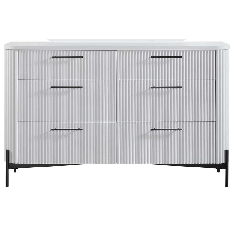 Commode 6 tiroirs, Blanc