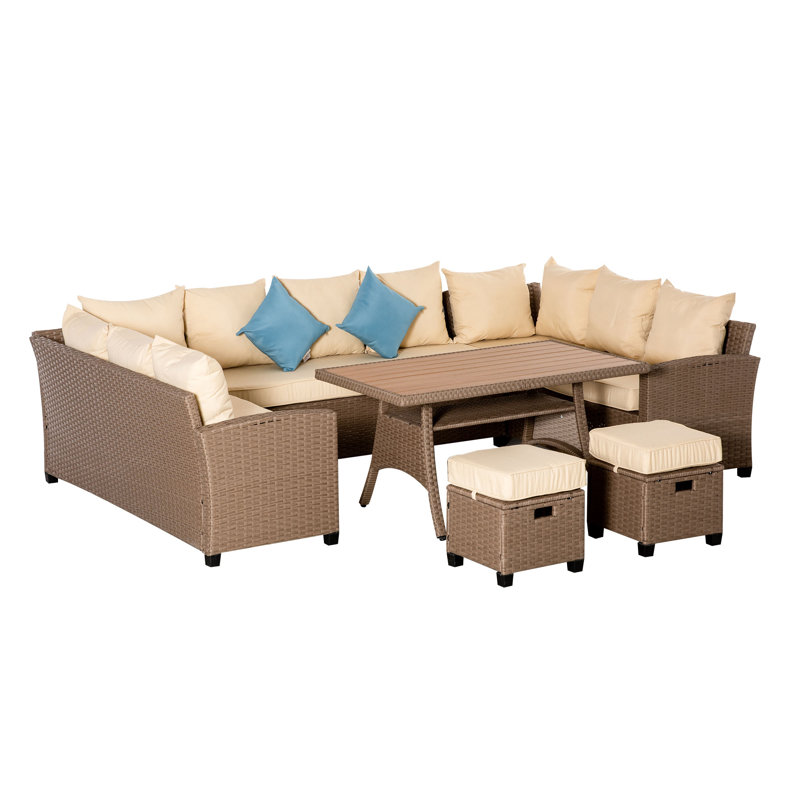 Ensemble de conversation modulaire avec coussins 6 pièces