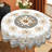 1pc Modern 3D Floral Effect Printed Tablecloth, Round/Rectangular Farmhouse Floral Pattern Tablecloth, Christmas Party Outdoor Decoration, Kitchen Accessories, Noble And Elegant Marble Floral Decoration Home Gift-118245725