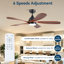 Ventilateur de plafond 52 pales 52 pouces avec lumière et télécommande-101486777