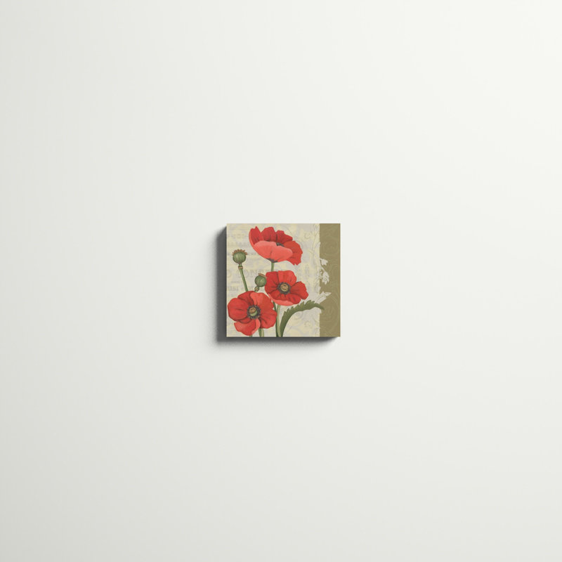 «Paris Poppy II», peinture sur toile, H 12 po x l 12 po