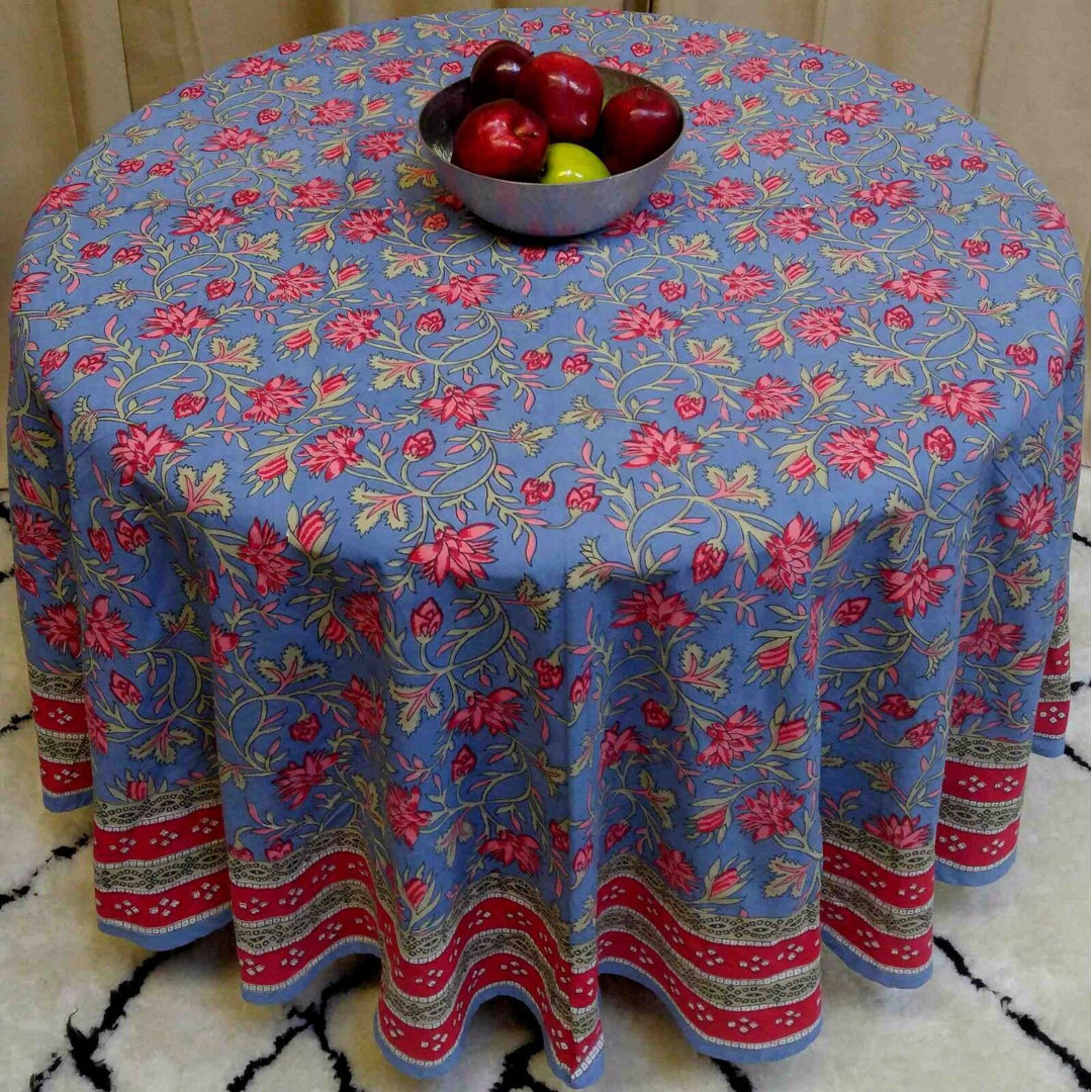 Griffiths 100% Cotton Floral Tablecloth Round August Grove®