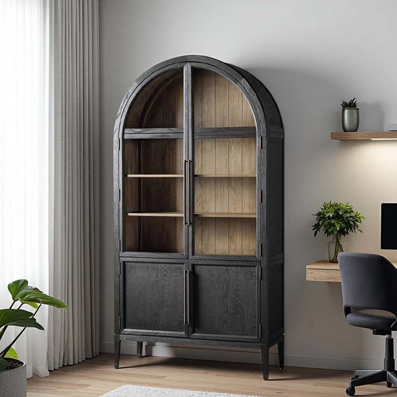Bibliothèque vintage en bois massif