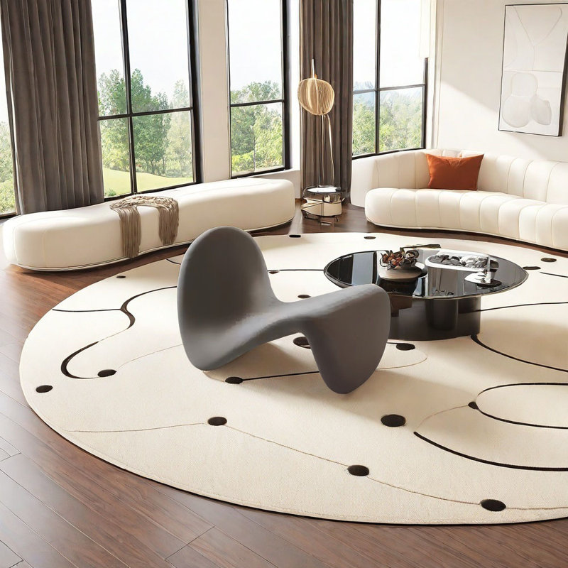 Dark grey curved negotiating sofa