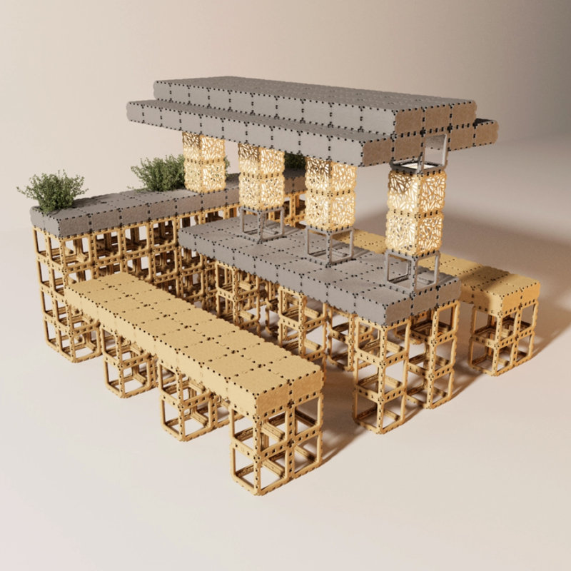 Cube modulaire Void - ensemble de 10 cubes | Blocs structurels solides pour meubles et décoration - Vert, Vert