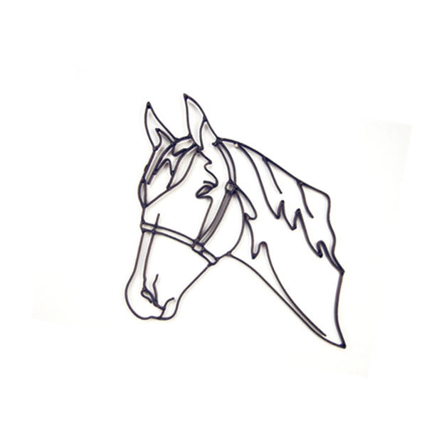 Décoration murale tête de cheval en métal