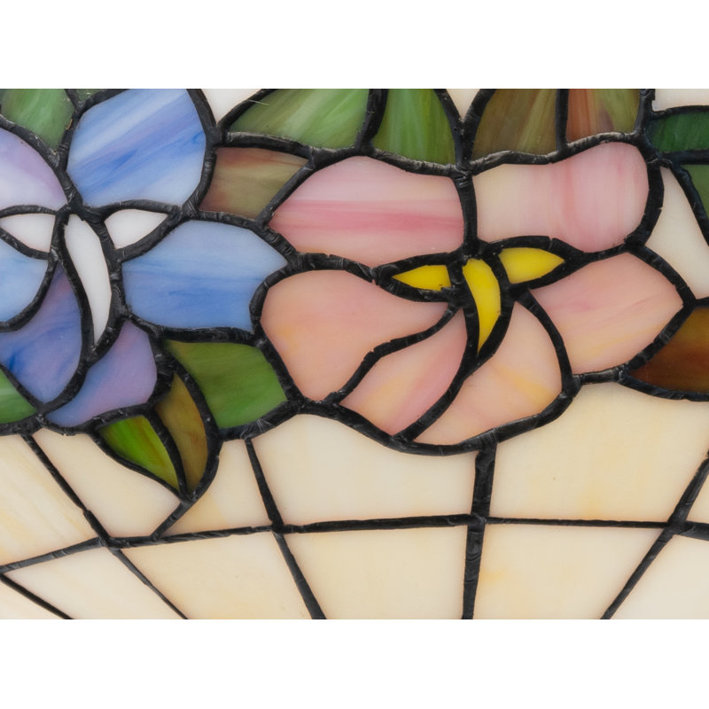 Lily 34cm Tiffany Style Glass Uplight Shade Pendant