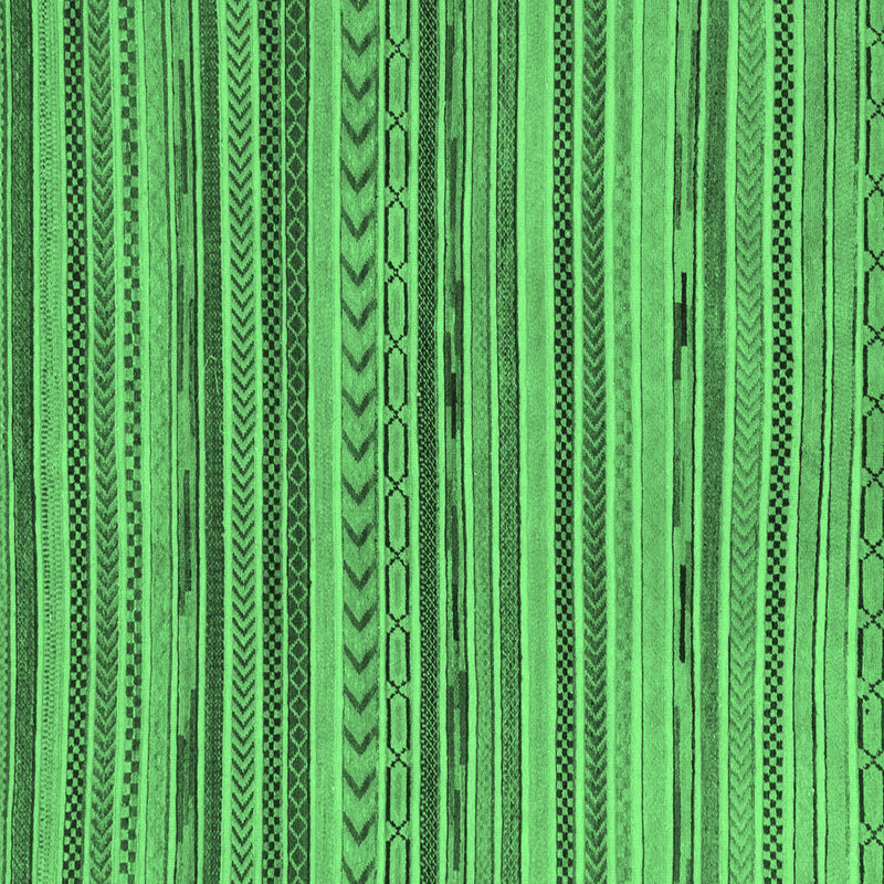 Tapis lavables à la machine à motif abstrait vert émeraude 2271, Carré 4 pi