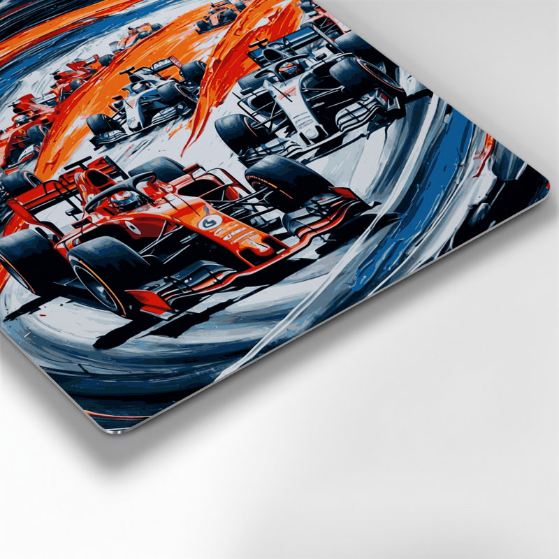 Art mural en métal gris Sports Formule, H 12 po x l 12 po