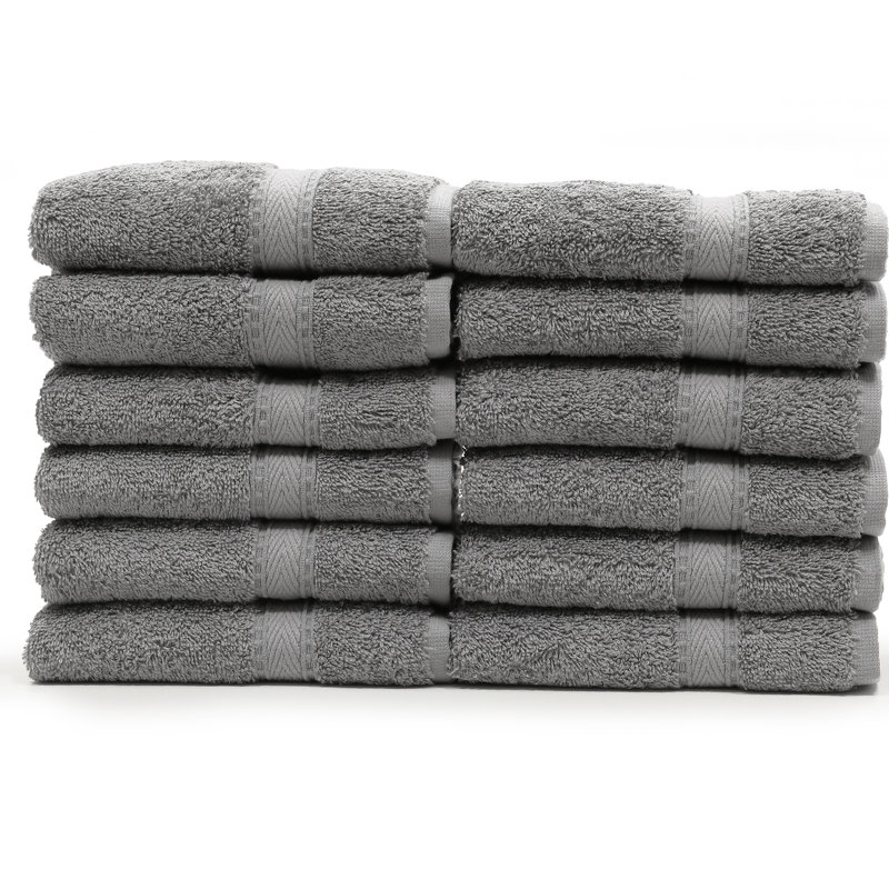Essuie-mains en coton Sinemis, Gris foncé