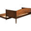 Lit de jour simple moyen en noyer avec couchette - Style, construction transitionnelle, apparence, pieds carrés, fabrication pour chambre à coucher, esthétique, silhouette, poteaux de pieds fuselés, sommeil