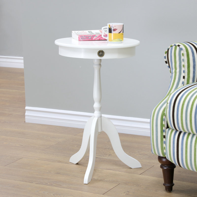 Hugh End Table, White