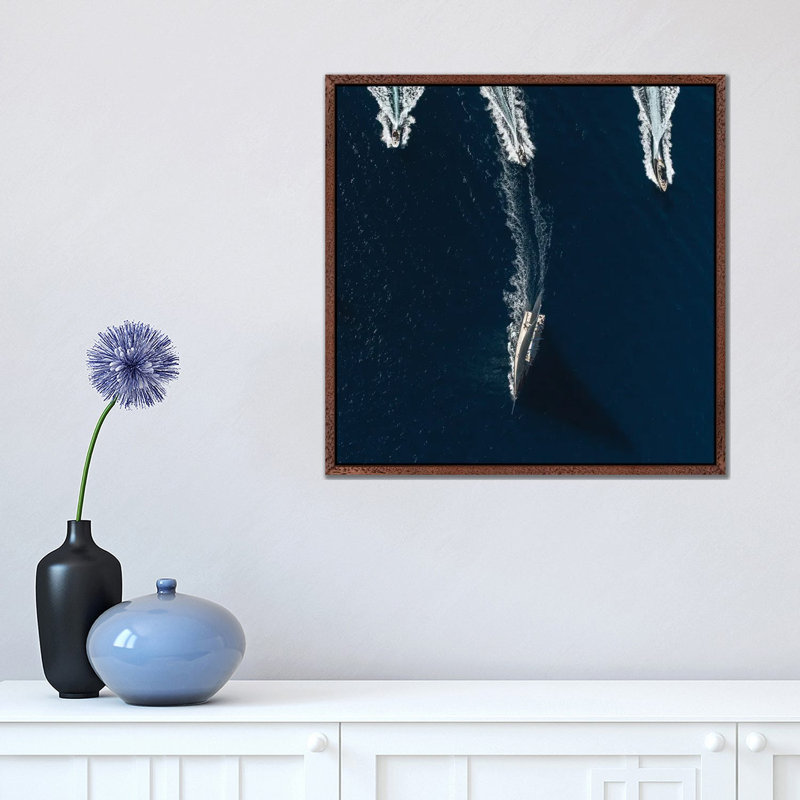 The Pursuit by Marc Pelissier - Floater Frame Print on Canvas, 45.72 cm H x 45.72 cm W, Brown