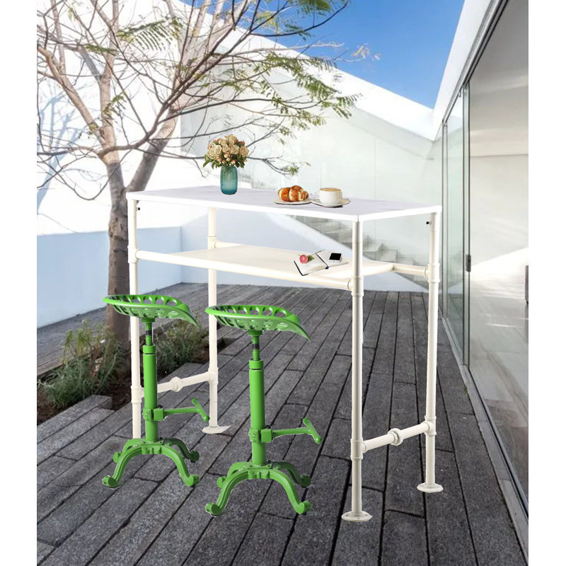 Jaxcyn 4 - Person Iron Top Four Leg Base Dining Set