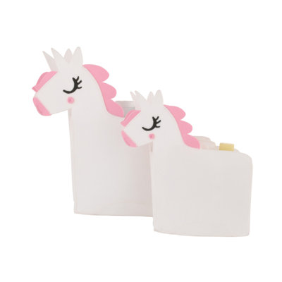 Little Love by NoJo White Altan Felt Unicorn Shaped 2 Piece Nursery Storage Caddy Set