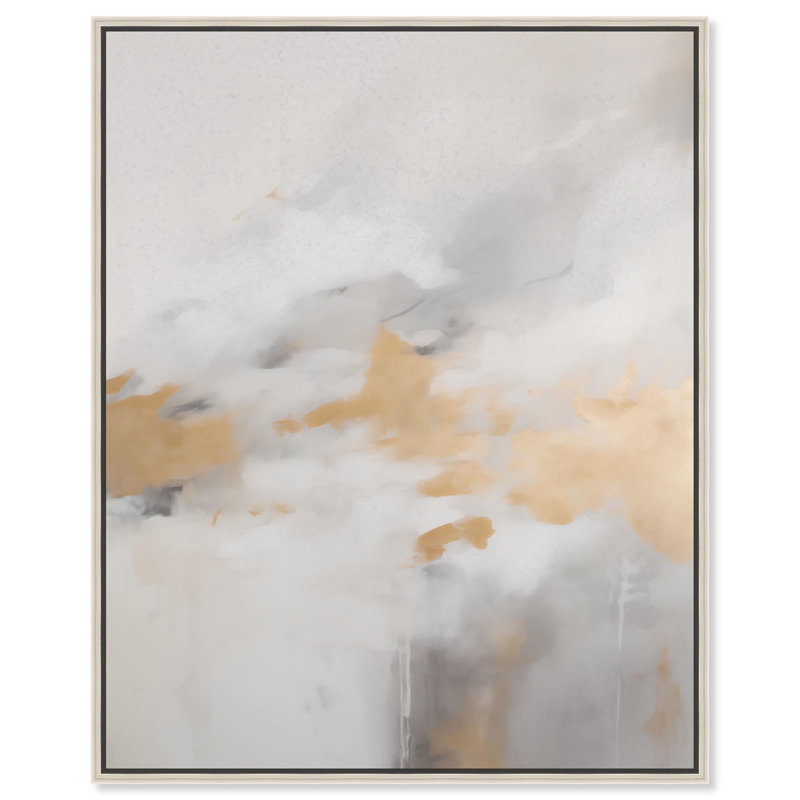 Toile «Mlevered Mist II» par Art Remedy, H 21 po x l 17 po, Cadre flottant, Doré