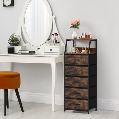 Commode 5 tiroirs avec tablette ouverte