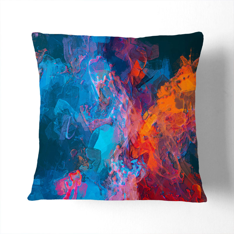 Abstract Square Throw Cushion, 40cm H x 40cm W x 15cm D