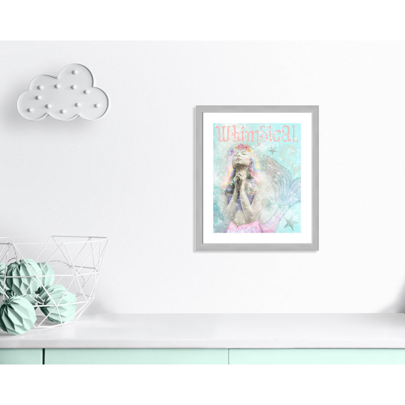 Impression sur papier sirène, H 26,5 po x l 22,5 po x P 0,625 po, Encadré plat argent