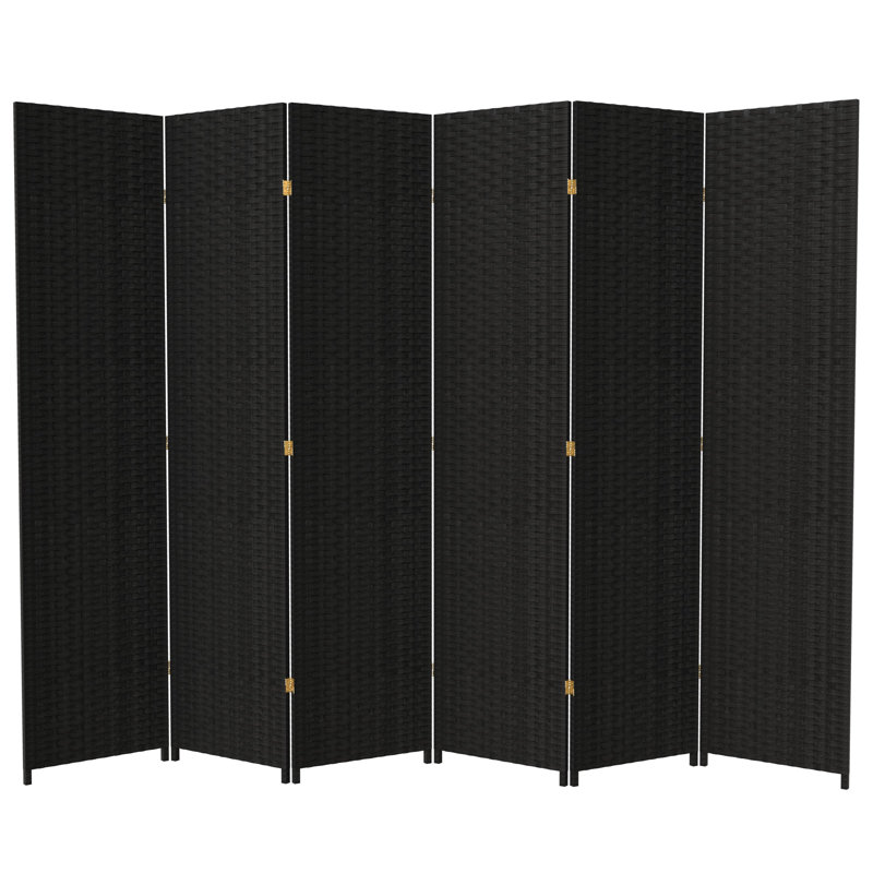 Amitis 7 pi. Cloison haute pliable en fibre tissée, 6, H 84 po x l 117 po x P 1 po, Noir