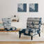 Fauteuil de chambre rembourré en velours Indigo Striples and Tile
