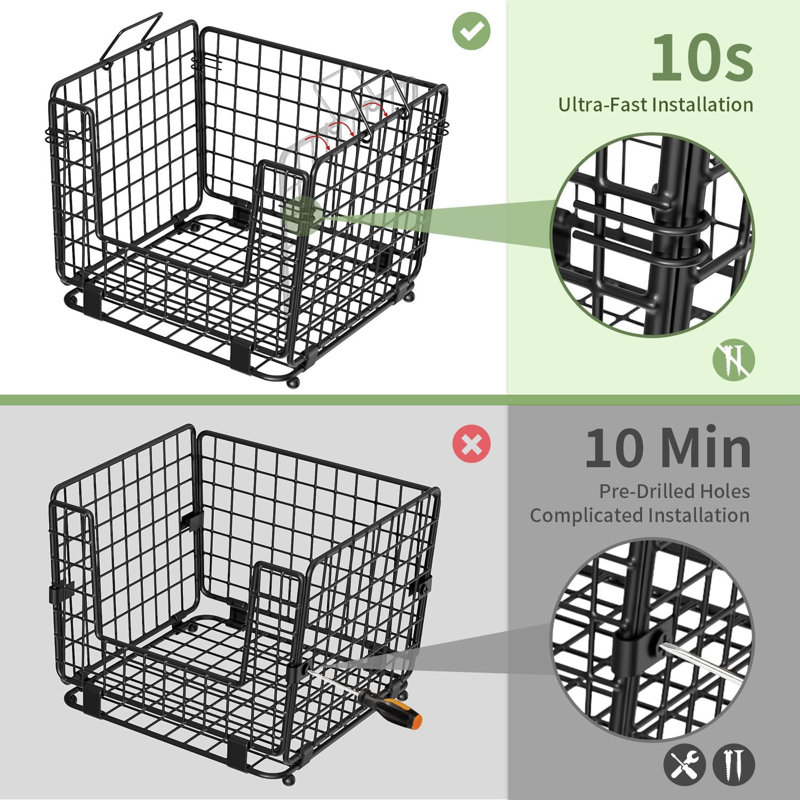 Wire Storage Basket For Kitchen Pantry,Stackable Kitchen Counter Organizers , Wire Organizing Bin For Produce Vegetable Potato And Onion