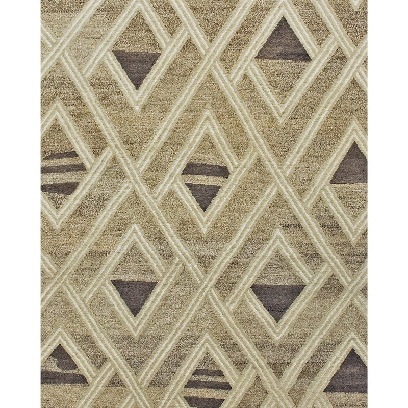 Linen Geometric Area Rug, Rectangle 3' x 5'