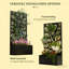 Lit surélevé autoportant ou mural en métal avec panneau d'intimité intégré en treillis pour plantes grimpantes et espaces extérieurs compacts.