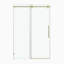 Porte de douche coulissante à panneau simple sans cadre de 62 à 66 po x H 60 po avec cadre en acier inoxydable doré brossé et verre trempé de 3/8 po-129420328