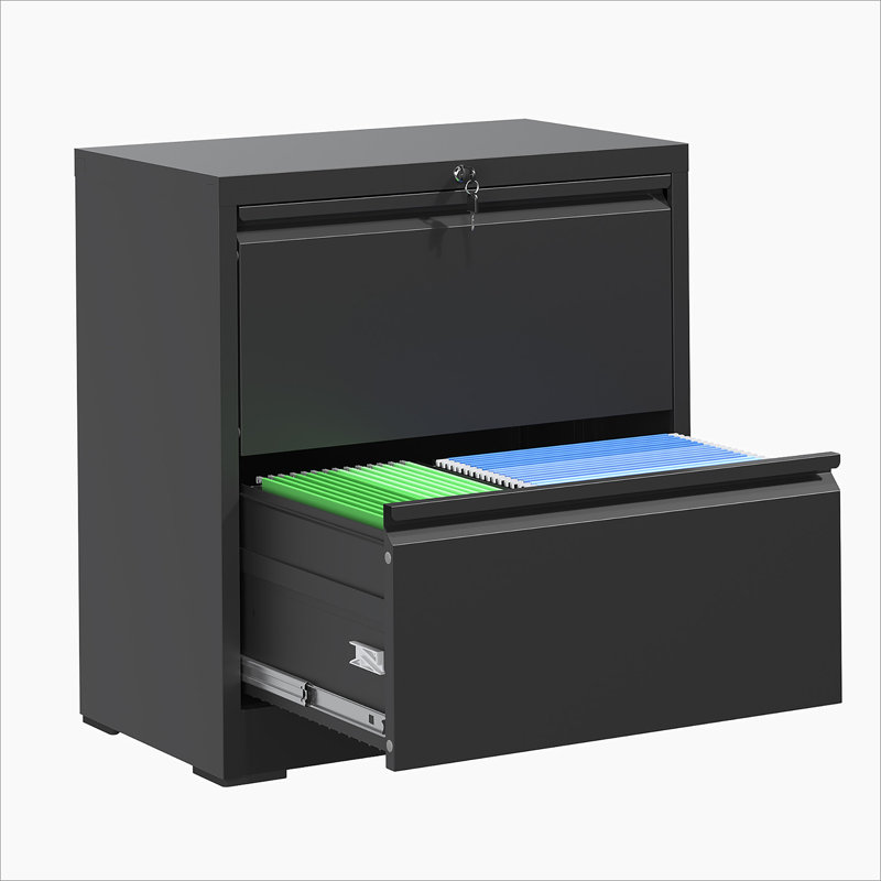 2 Drawer Lateral File Cabinet with Lock, Metal Lateral Filing Cabinet for Home Office, Steel Wide Horizontal Filing Cabinets for Letter/Legal/A4/F4 Hanging Files