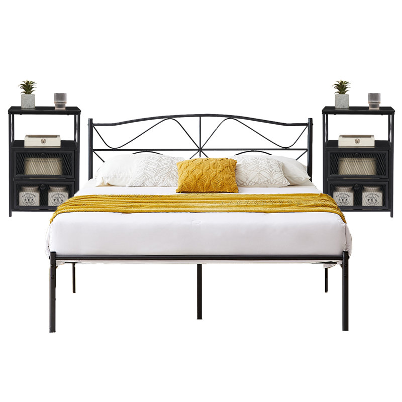 Ensemble de chambre à coucher Kempst, Noir, Grand