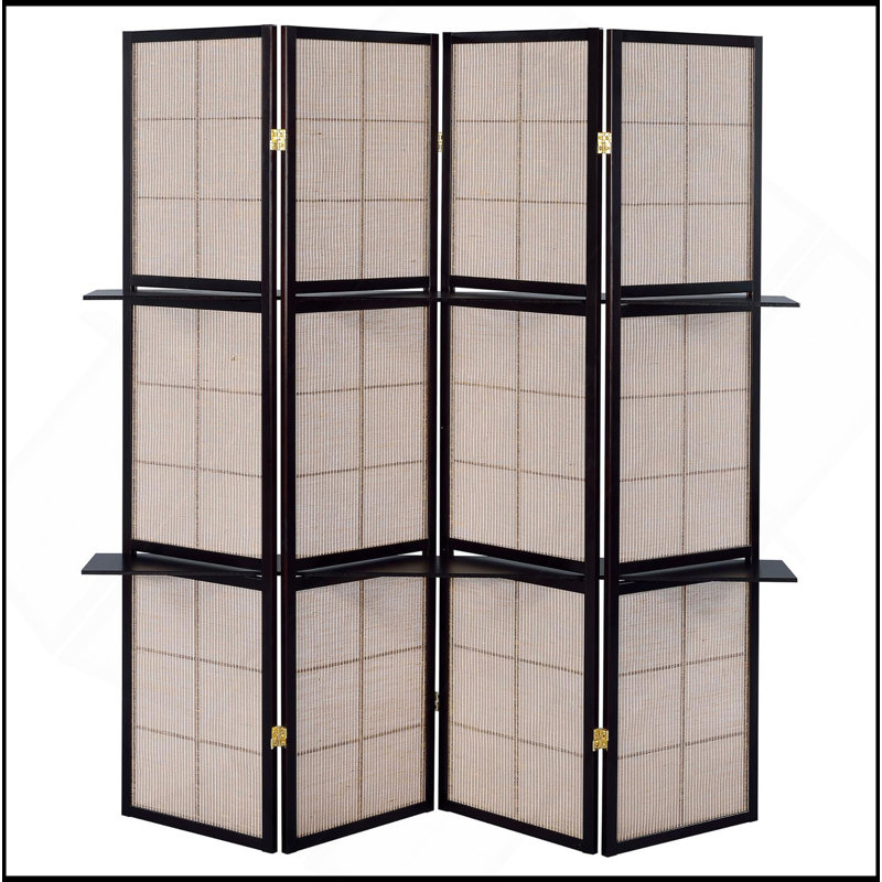 Tan And Cappuccino 4-Panel Folding Screen