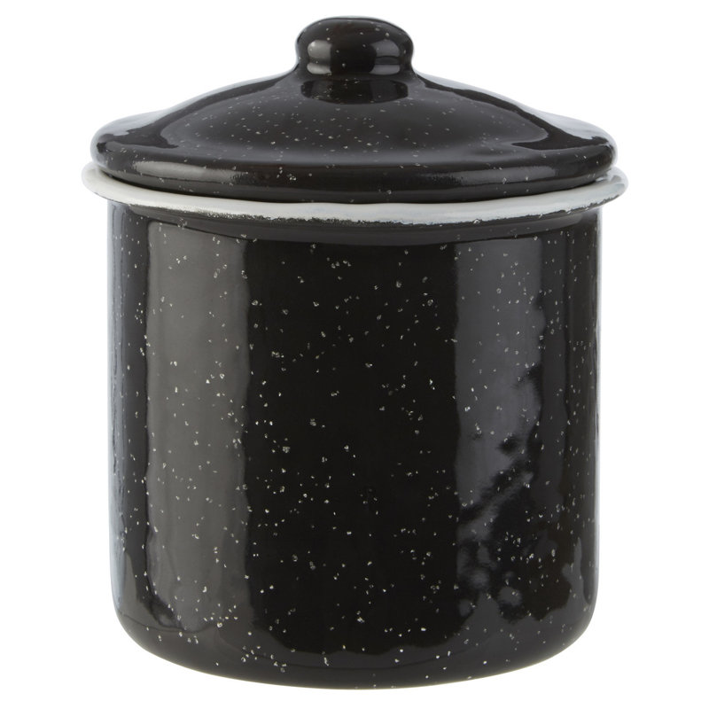 Kitchen Canisters & Storage Jars, 10cm H x 9cm W x 9cm D, Black/White